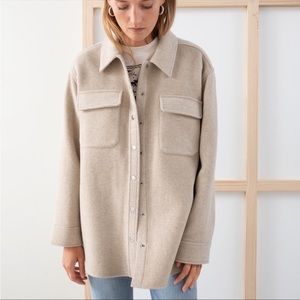 & Other Stories Oversized Shirt Jacket in Beige